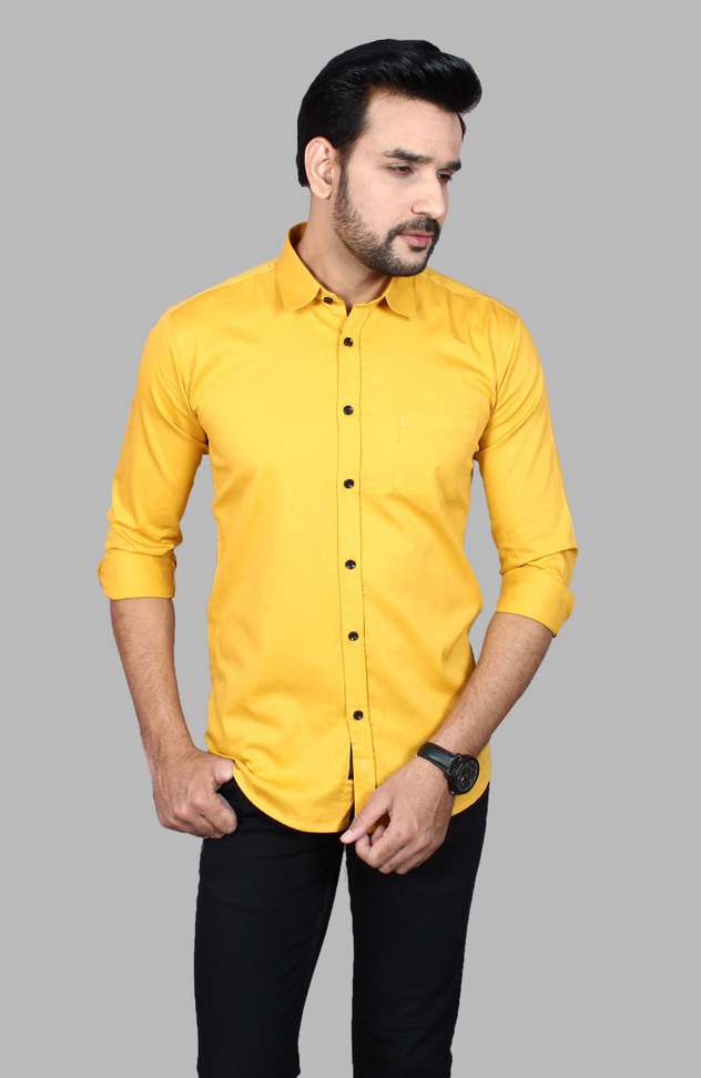 Liza Martin Men Solid Formal Yellow Shirt Price in India - Buy Liza Martin Men Solid Formal Yellow Shirt online at Shopsy.in - Image 5