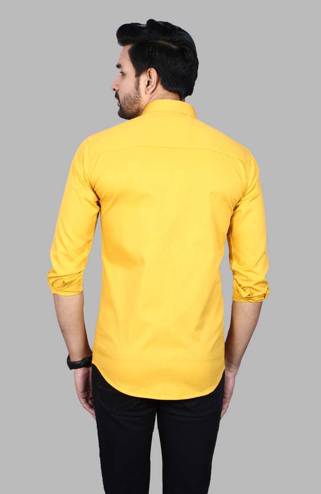 Liza Martin Men Solid Formal Yellow Shirt Price in India - Buy Liza Martin Men Solid Formal Yellow Shirt online at Shopsy.in - Image 6