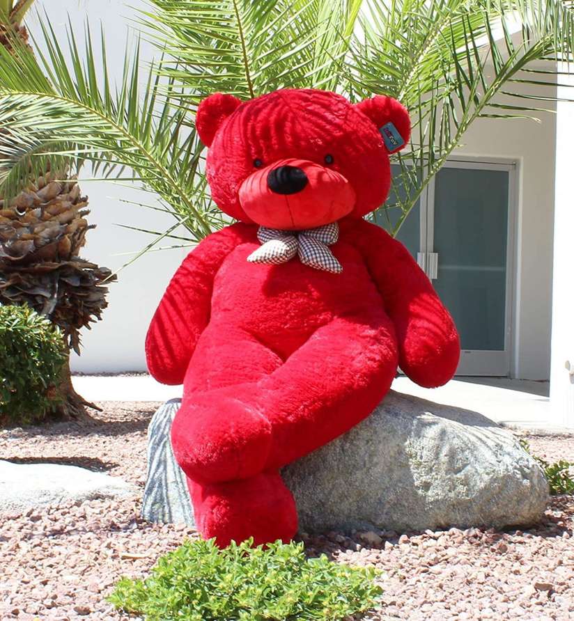 Teddy Bear for Your Love Feet Red Color (6ft-Teddy-Red-N)
