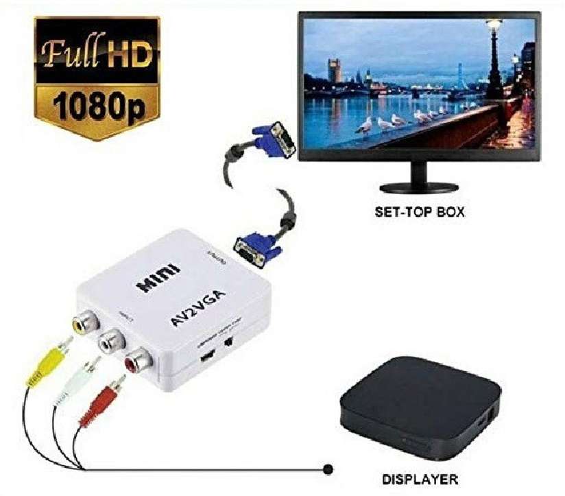 Terabyte TV-out Cable AV to VGA Converter AV RCA to VGA Video with
