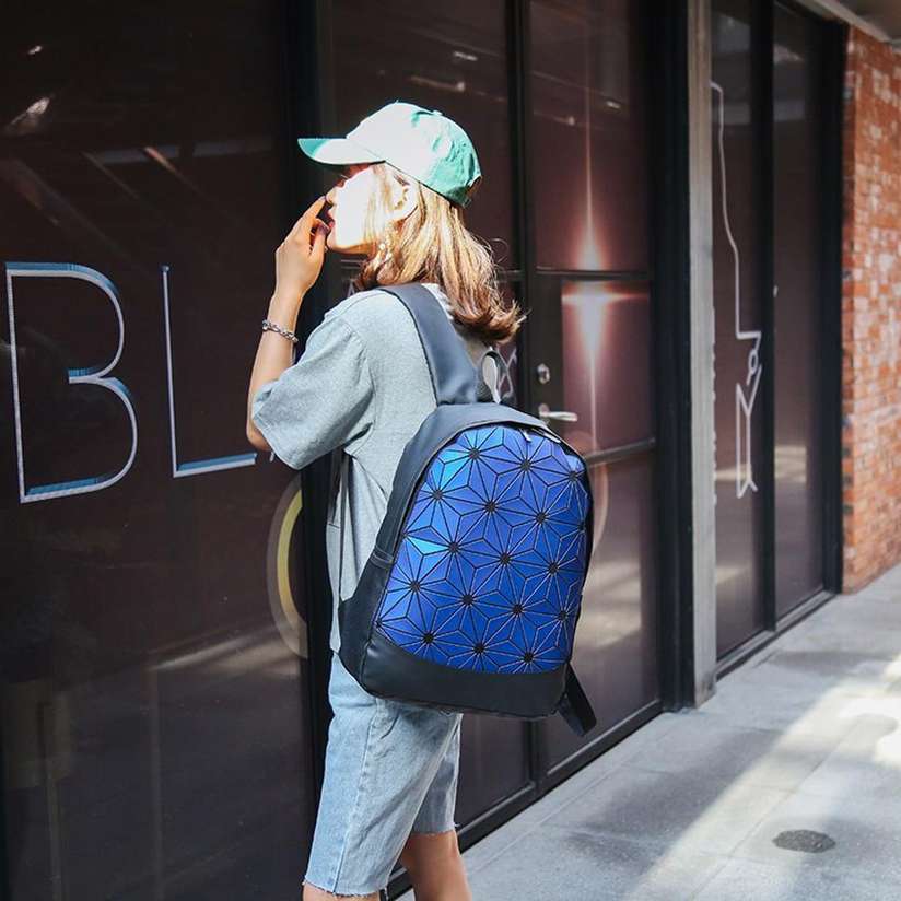Shopsy.in | WANQLYN Multifunction Geometry Plain Book Bags For High School Waterproof Backpack - Backpack - Image 5
