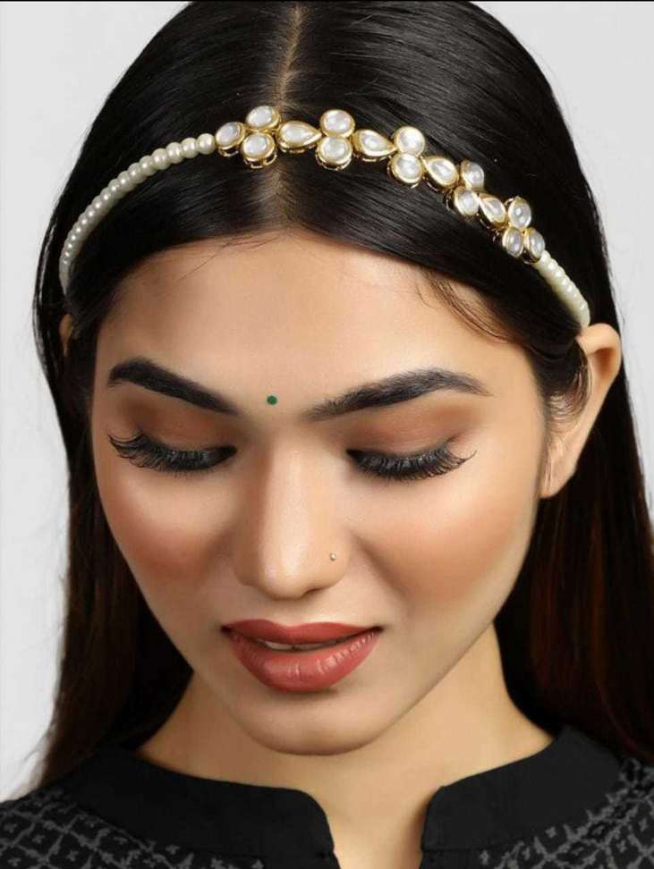 Alloy White Hair Accessories For Women and Girls Embellished Hair