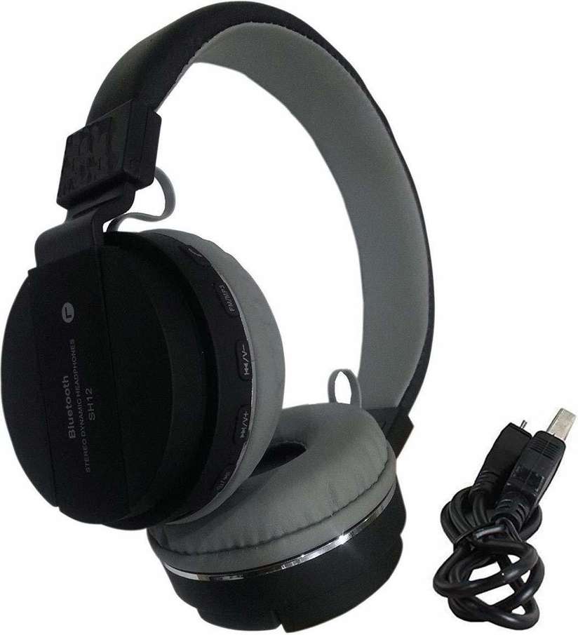 SH-12 Wireless Bluetooth Ear Headphone with Mic (multi colour)nvj19  Bluetooth Wired Headset