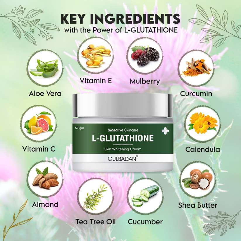 iv therapy with glutathione GULBADAN L- Glutathione Face Cream for Skin Brightening, Whitening & Anti  Ageing Price in India