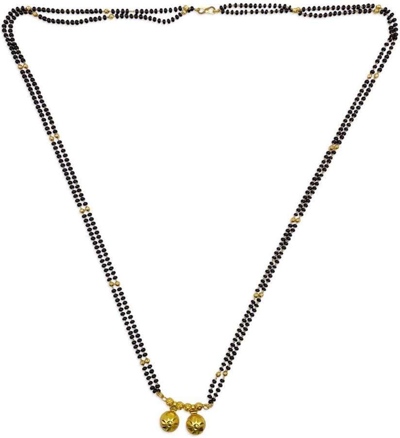 Long Mangalsutra Designs Gold Mangalsutra Maharashtrian Vati Black