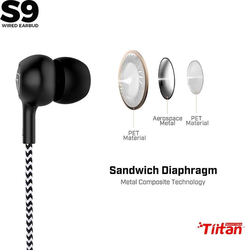 Combo Pack of Wired Earphones Black S8, S9 Wired Headset Price in