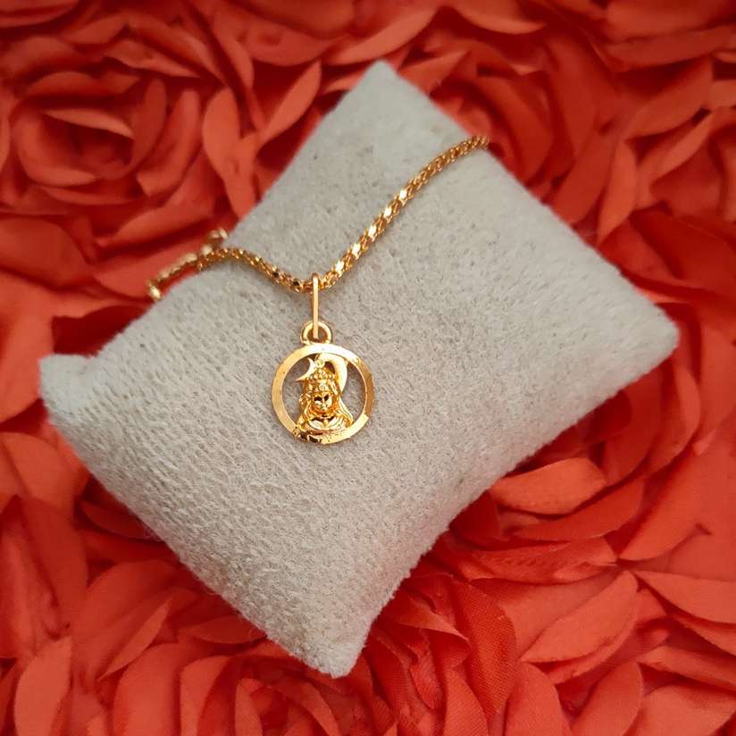 Religious Lord Shiv Mahadev Shankar Bholenath Pendant Chain Gold-plated  Plated Brass Chain
