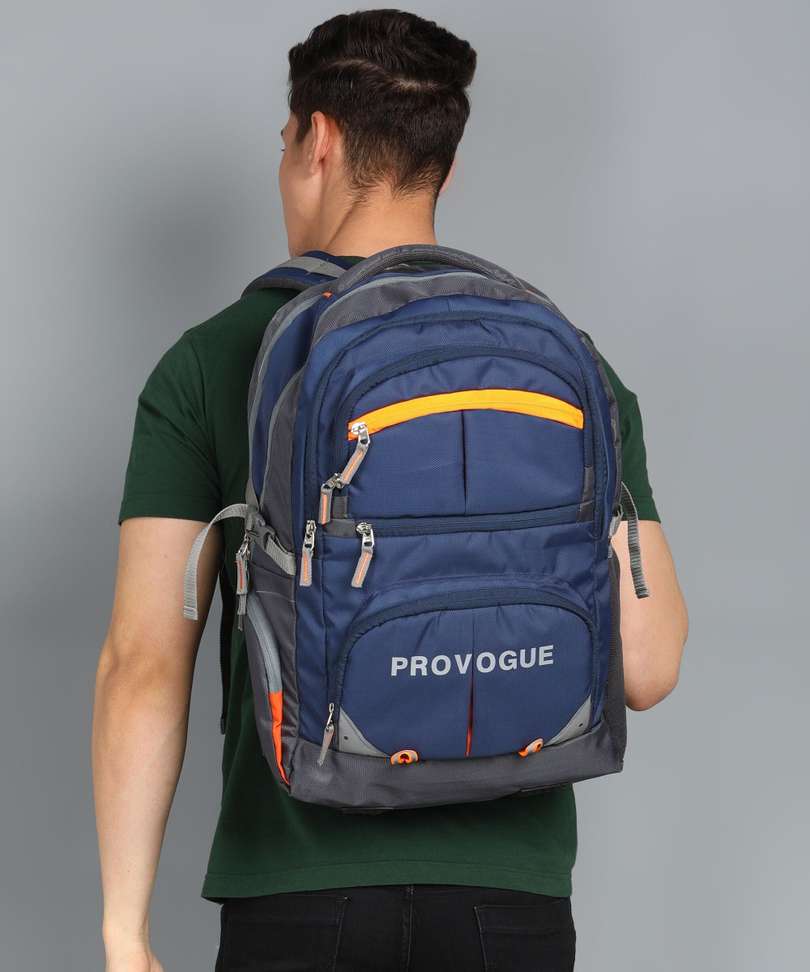 PROVOGUE Spacy Freeride Unisex Bag with rain cover Ofc/School/College/BusinessA-41.5L 41.5 L Backpack NAVY BLUE, GREY, ORANGE - Price in India | Shopsy.in - Image 6