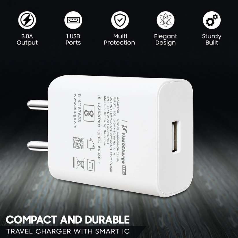 CLAT 44w flash charger vivo V20 SE, vivo V19, vivo V21 5G, V23e 5G, vivo T2 5G 6 A Mobile Charger with Detachable Cable Price in India - Buy CLAT 44w flash charger vivo V20 SE, vivo V19, vivo V21 5G, V23e 5G, vivo T2 5G 6 A Mobile Charger with Detachable Cable online at Shopsy.in - Image 5