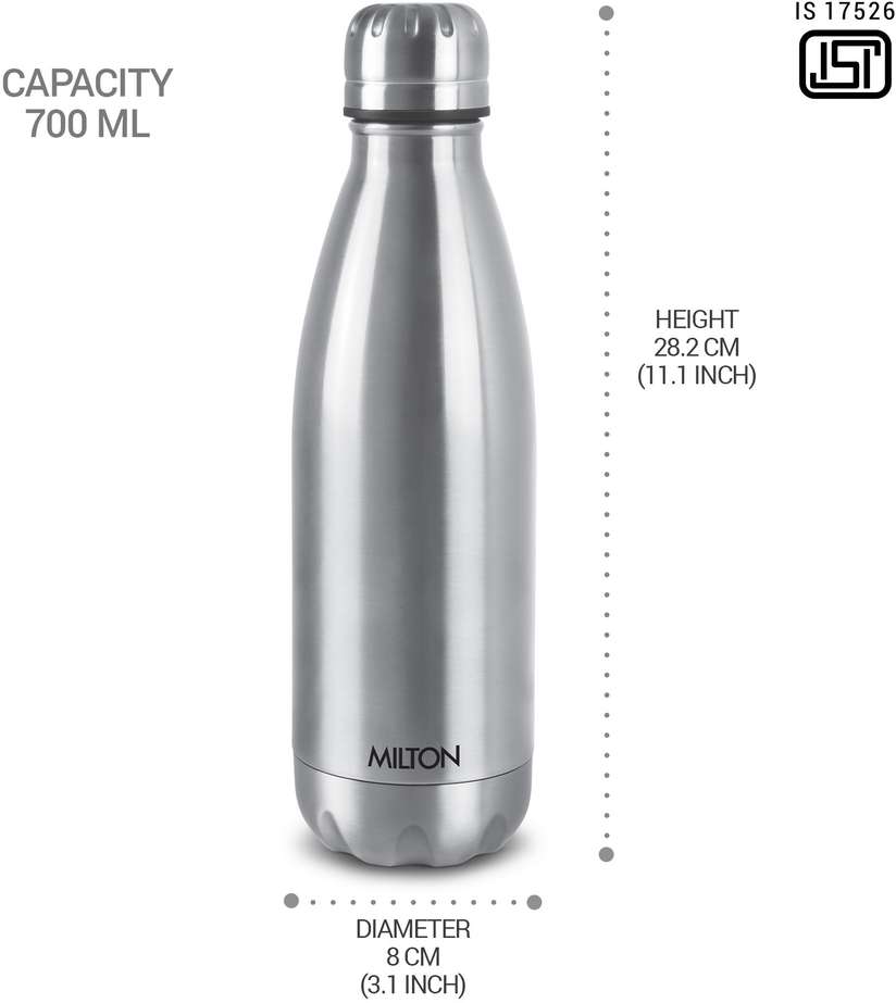 Pack of Duo DLX 750 Thermosteel 24 Hours Hot and Cold Bottle, Piece,  700 ml, Silver 700 ml Flask Steel