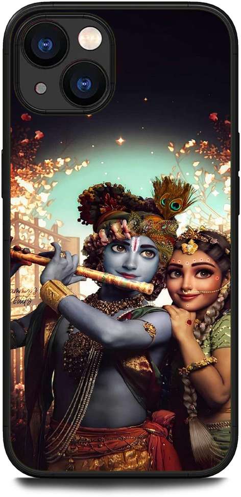 I Phone 13, RADHA KRISHNA, ANIME, ART, GOD WALLPAPER, DRAWING RADHA KRISHNA  Metal Back Cover - Main Image