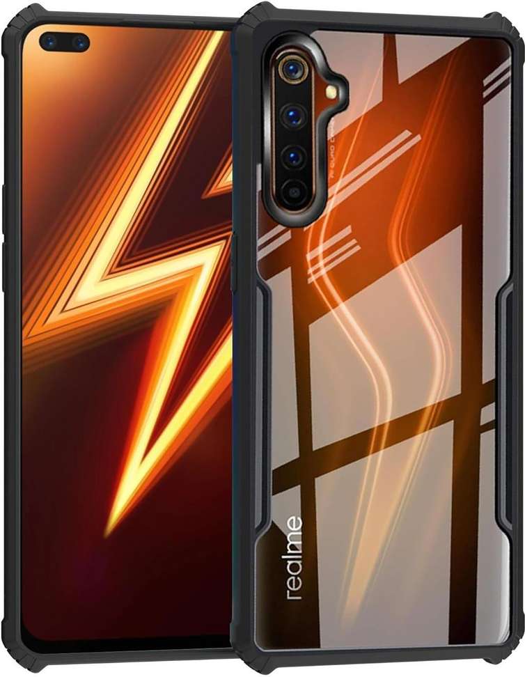 Back Cover for REALME Pro (Transparent, Black, Camera Bump Protector,  Pack of: 1) Plastic Back Cover