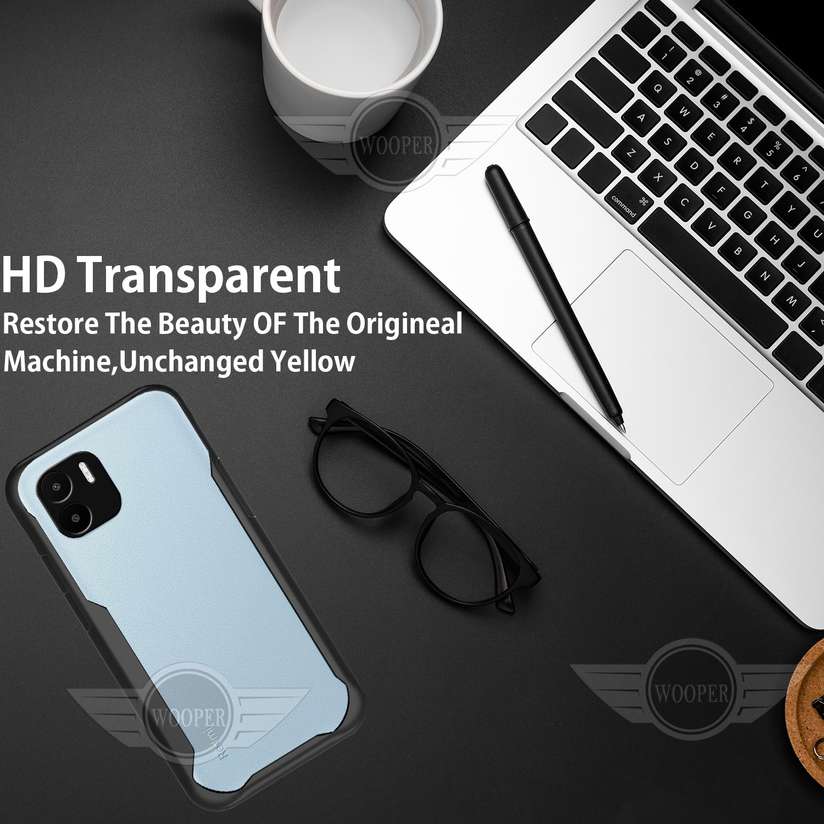 Cover Per Xiaomi Redmi A1 – Custodia 2 In 1 Antiurto 360° – Bordo In TPU Morbido E Retro Rigido Trasparente