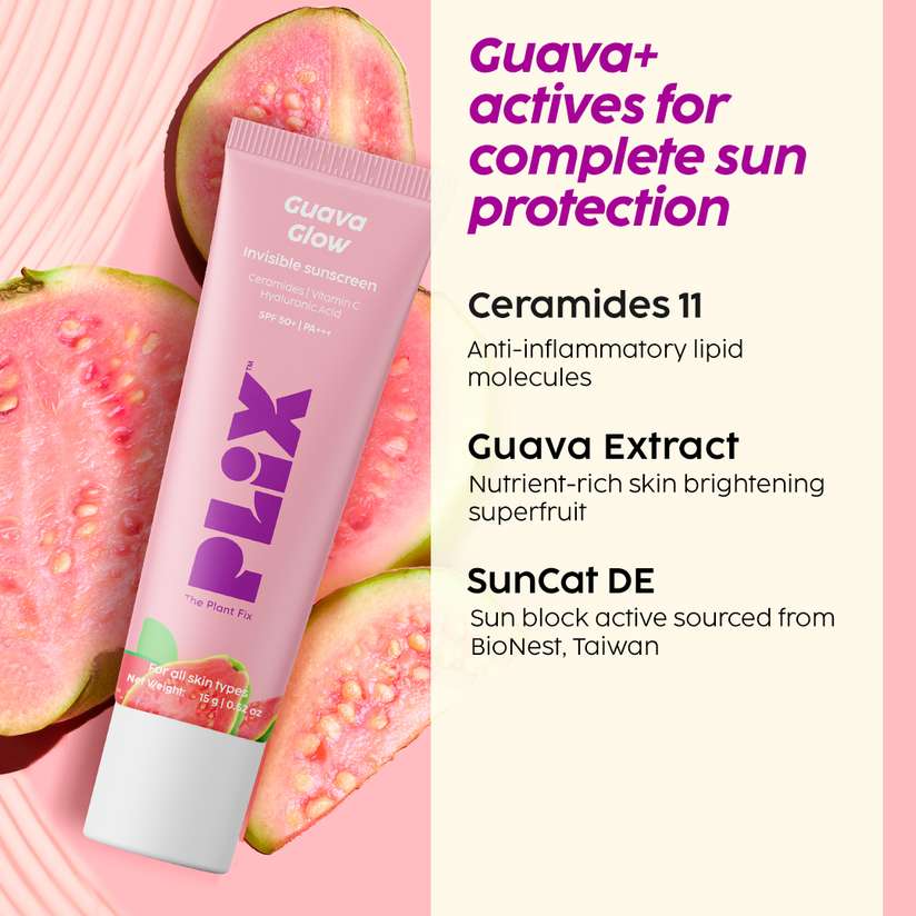 Shopsy The Plant Fix Plix Guava Glow Invisible Sunscreen SPF 50 PA+++ - Image 5