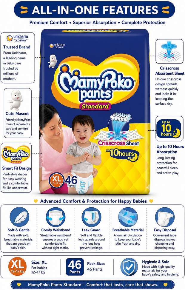 Shopsy MamyPoko Standard Baby Diaper Pants Size Large (L) - Image 3