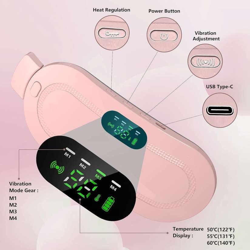 Hiply Cordless Menstrual Cramp Relief Massager,Portable Period Pain Relief Warm Belt Inhaler - Buy Baby Care Products in India | Shopsy.in - Image 5