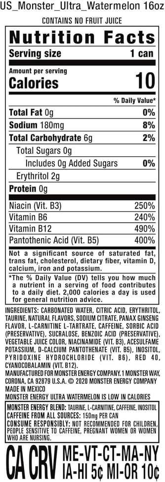 Monster Energy Zero Sugar,Ultra Watermelon Sports Drink Price in India - Buy Monster Energy Zero Sugar,Ultra Watermelon Sports Drink online at Shopsy.in - Image 5