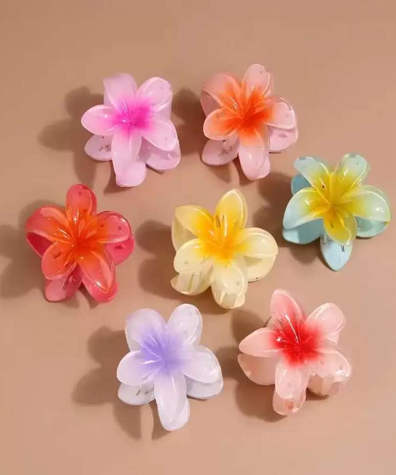 3PCS Korean Flower Hair Claw Clips Floral Hair Accessory for Women