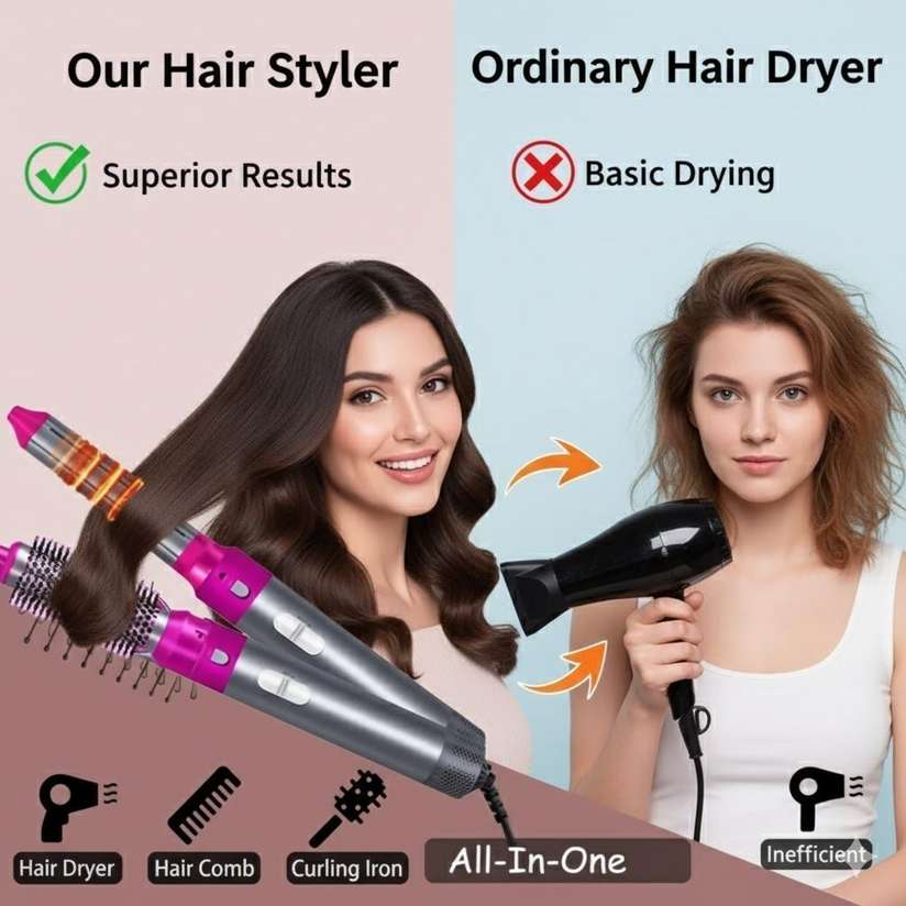 Shopsy Hubone 5-in-1 Hot Air Brush Hair Dryer - Image 4
