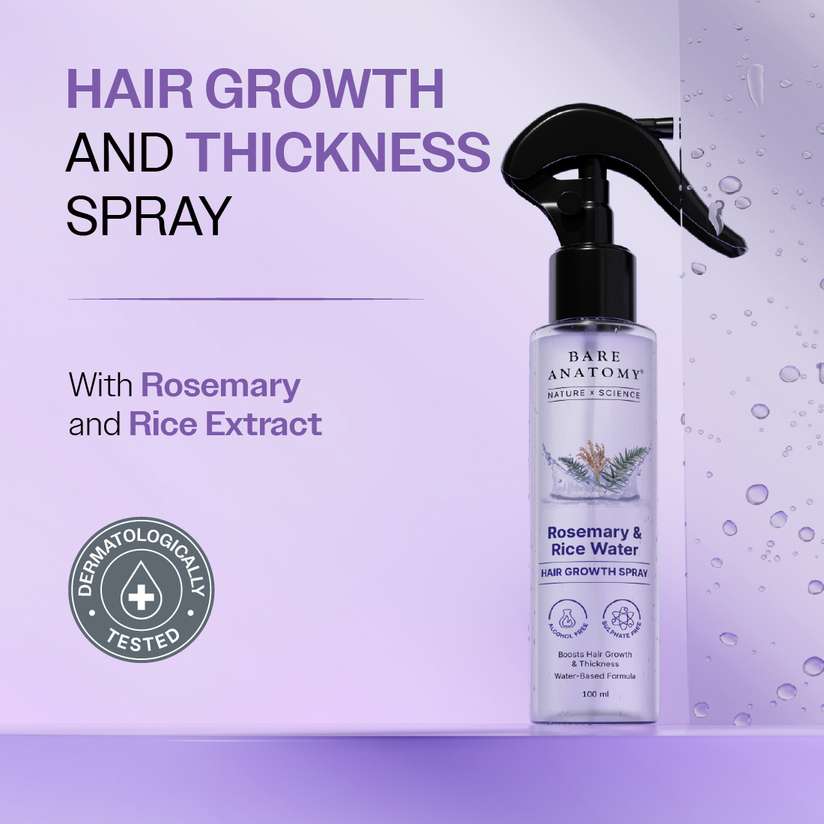 BARE ANATOMY Rosemary Hair Growth Water Spray for fuller, thicker hair, Natural Hair Spray Hair Spray - Price in India, Buy BARE ANATOMY Rosemary Hair Growth Water Spray for fuller, thicker hair, Natural Hair Spray Hair Spray Online In India, Reviews, Ratings & Features | Shopsy.in - Image 4