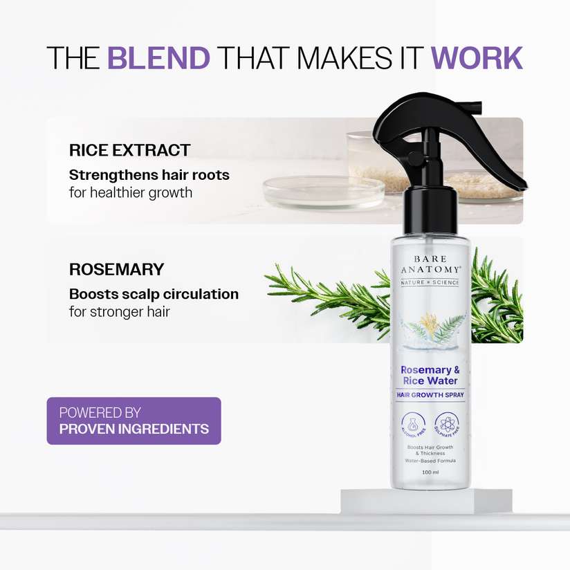 BARE ANATOMY Rosemary Hair Growth Water Spray for fuller, thicker hair, Natural Hair Spray Hair Spray - Price in India, Buy BARE ANATOMY Rosemary Hair Growth Water Spray for fuller, thicker hair, Natural Hair Spray Hair Spray Online In India, Reviews, Ratings & Features | Shopsy.in - Image 6