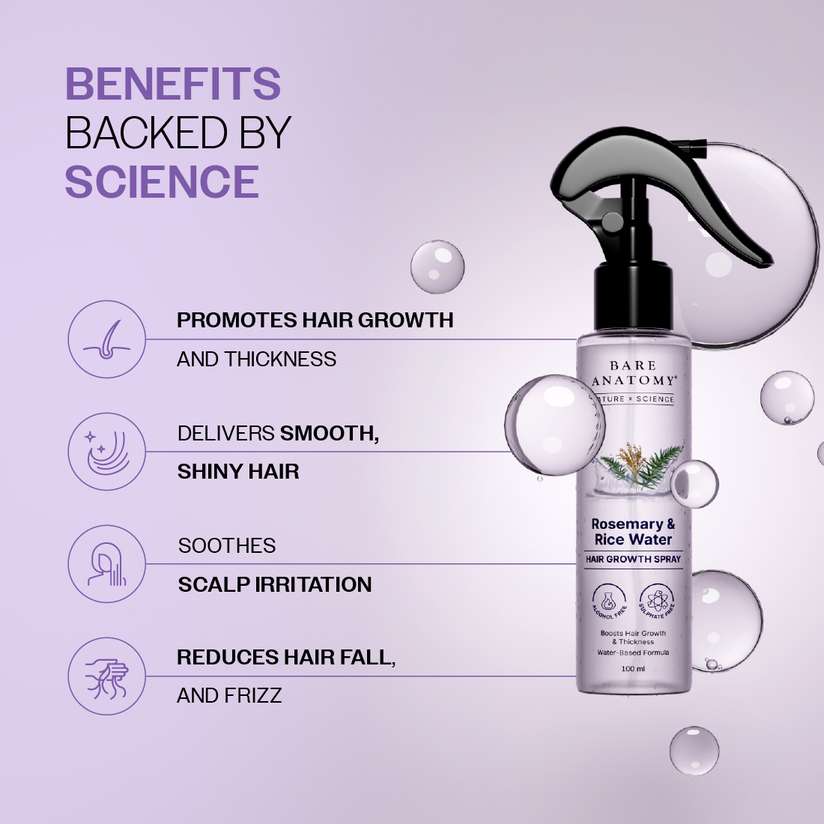 BARE ANATOMY Rosemary Hair Growth Water Spray for fuller, thicker hair, Natural Hair Spray Hair Spray - Price in India, Buy BARE ANATOMY Rosemary Hair Growth Water Spray for fuller, thicker hair, Natural Hair Spray Hair Spray Online In India, Reviews, Ratings & Features | Shopsy.in - Image 5