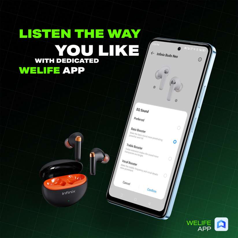 Shopsy Infinix Buds Neo (XE26) TWS Earbuds with ENC, Game Mode, - Image 6