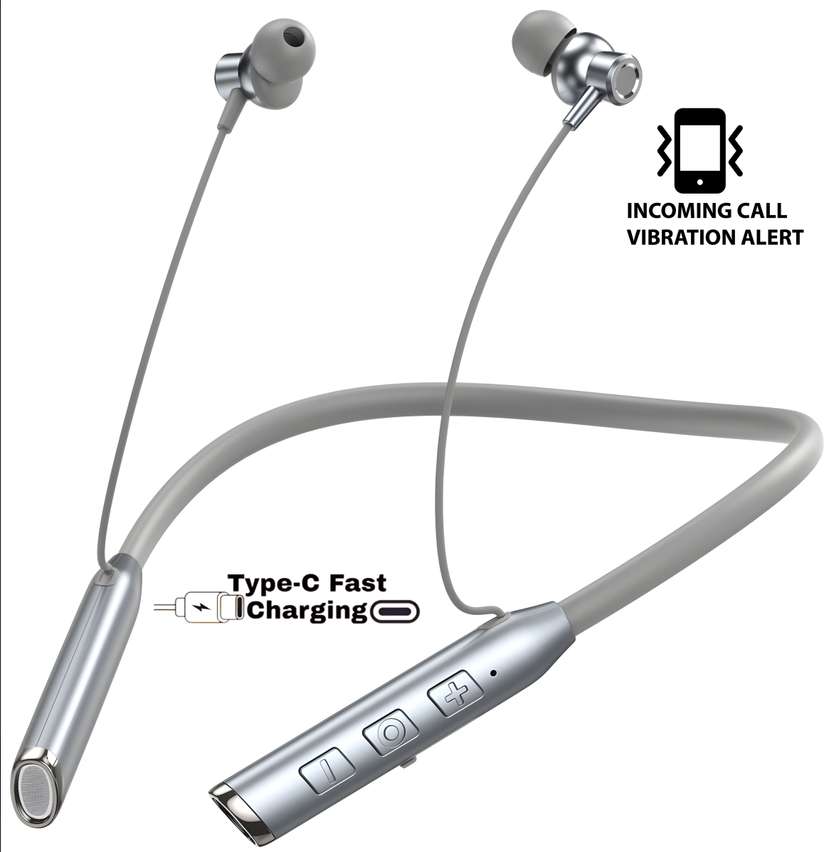 N80 Vibration Alert 48 Hours Playtime Noise Cancellation Waterproof  Neckband N4 Bluetooth Headset