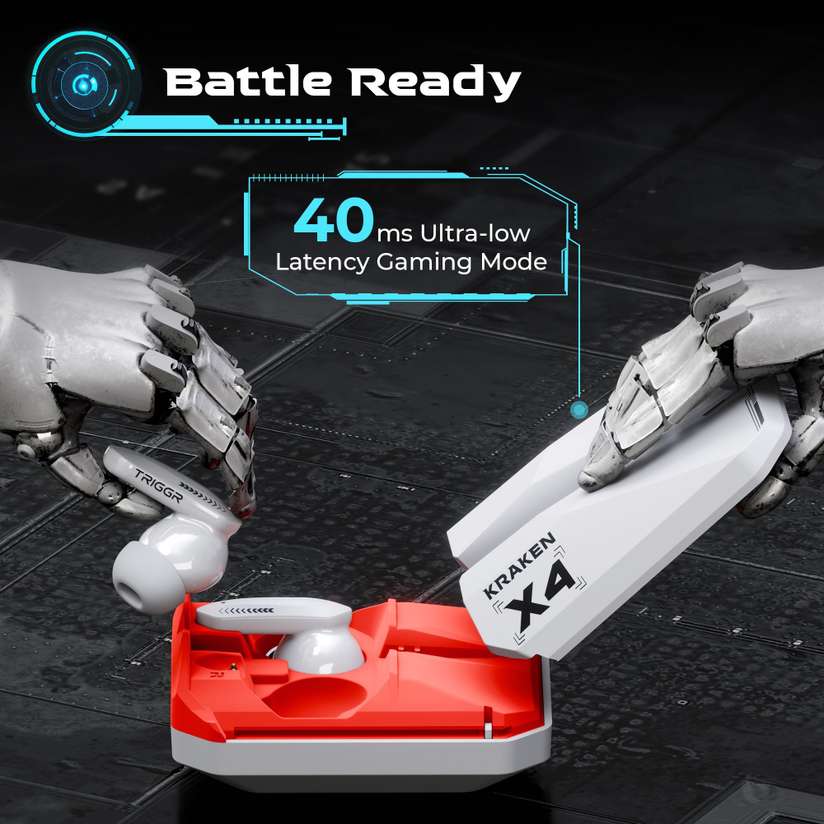 Shopsy TRIGGR Kraken X4 TWS Earbuds, 13mm Drivers, 60H Battery - Image 6