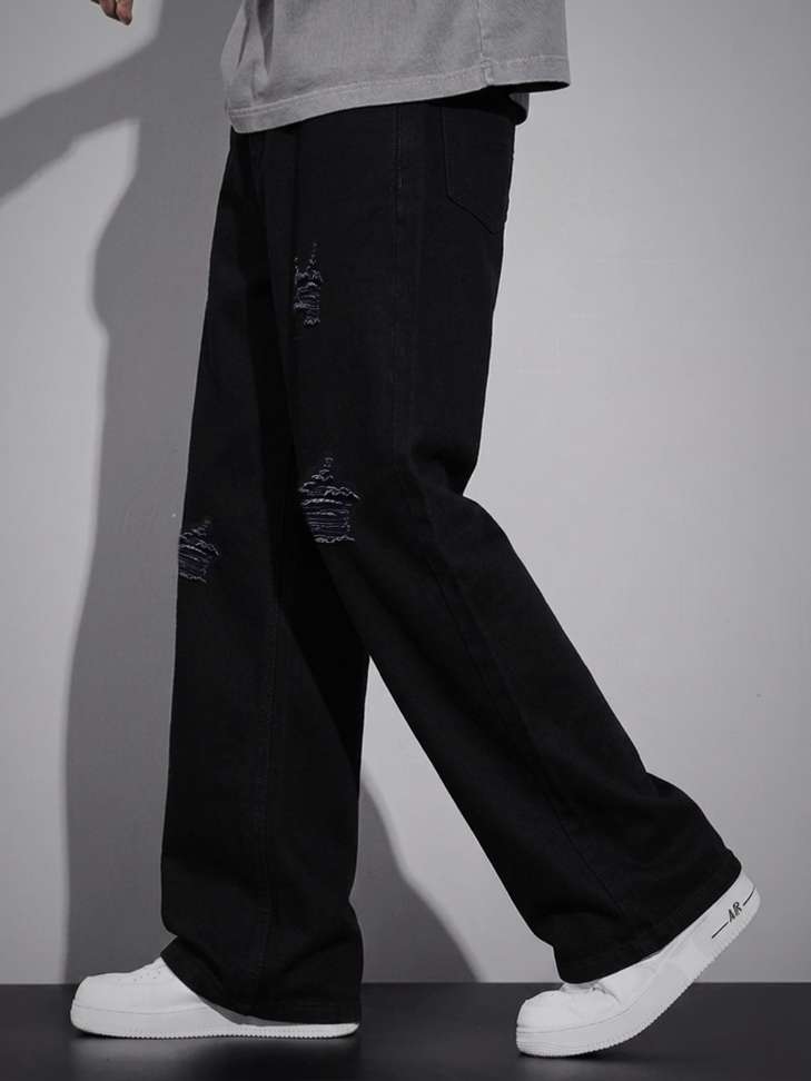Shopsy KAZAMAJEANS Men Black Straight Fit Jeans - Image 2