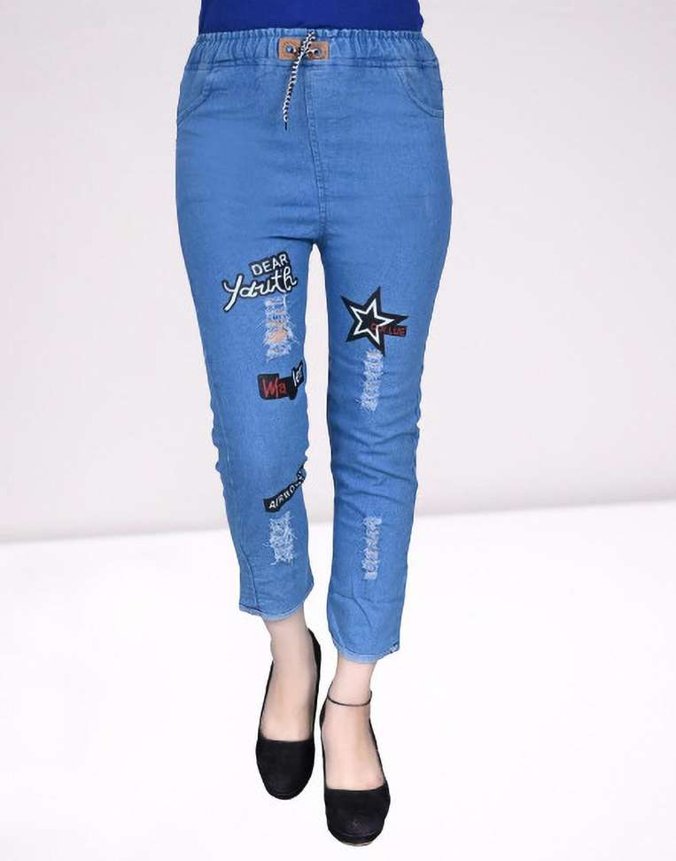 Jogger Fit Girls Blue Jeans
