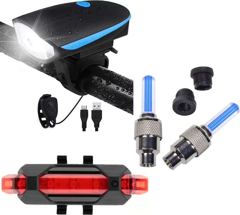 Bike Light Rechargeable Bike Horn Rebound Rechargeable Cycle Horn
