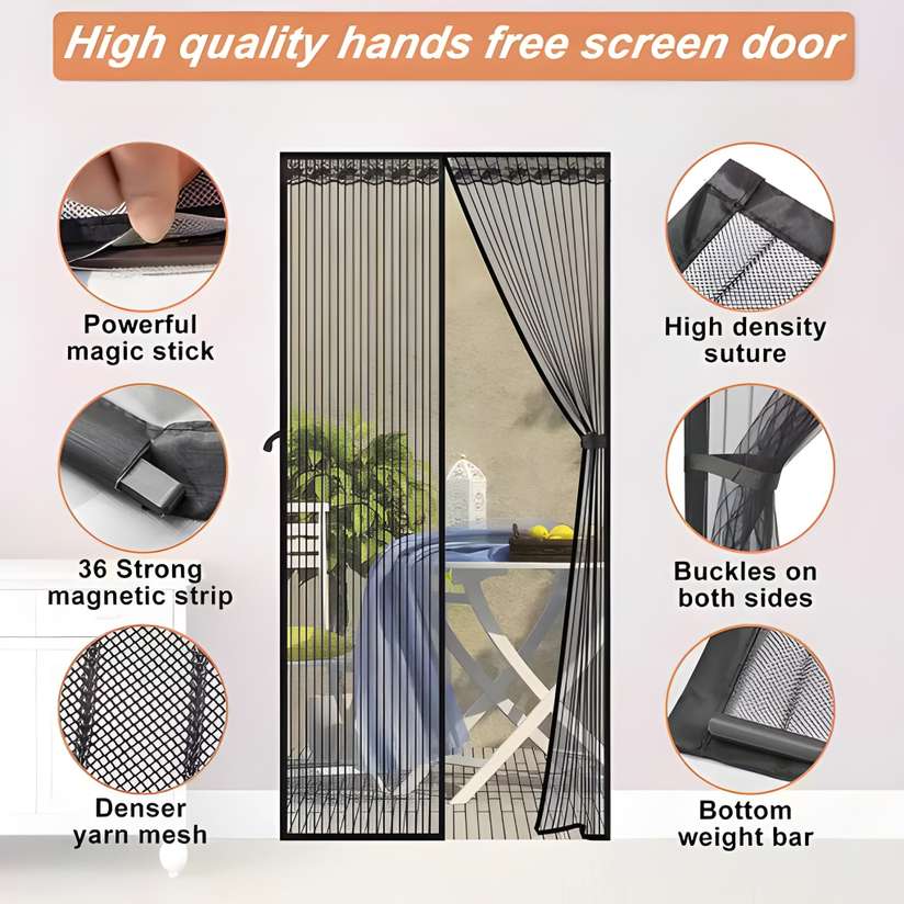 Twolight Auto-Closing Magnetic Door Polyester Washable Adults Mosquito Net Price in India - Buy Twolight Auto-Closing Magnetic Door Polyester Washable Adults Mosquito Net online at Shopsy.in - Image 4
