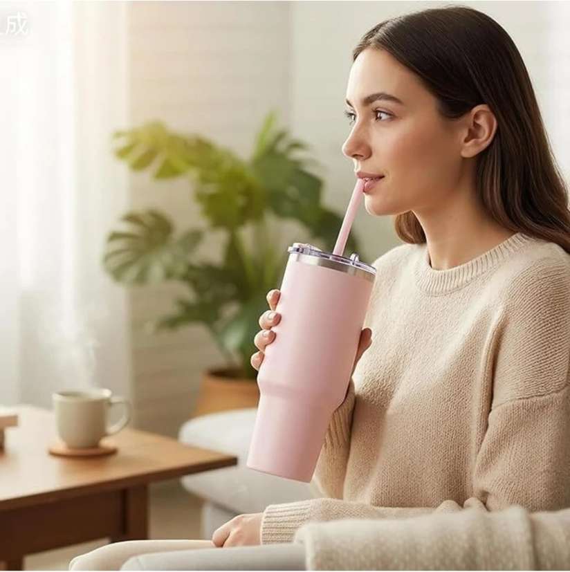 Dwarkesh Tumbler with Handle, Straw, Leakproof Lid & Vacuum Insulated Design Plastic Tumbler Price in India - Buy Dwarkesh Tumbler with Handle, Straw, Leakproof Lid & Vacuum Insulated Design Plastic Tumbler online at Shopsy.in - Image 3