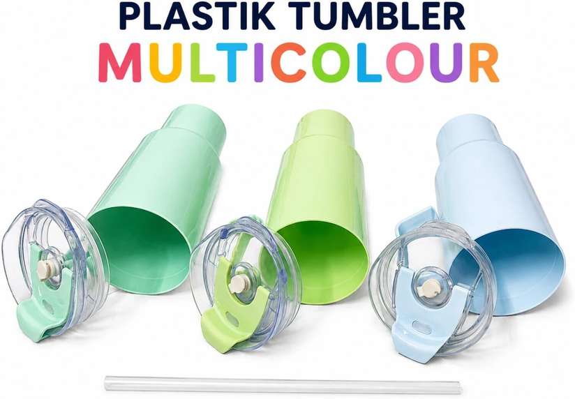 Shopsy Shiv Enterprise Trendy Plastic Tumbler Bottle with Lid & Straw - Image 6