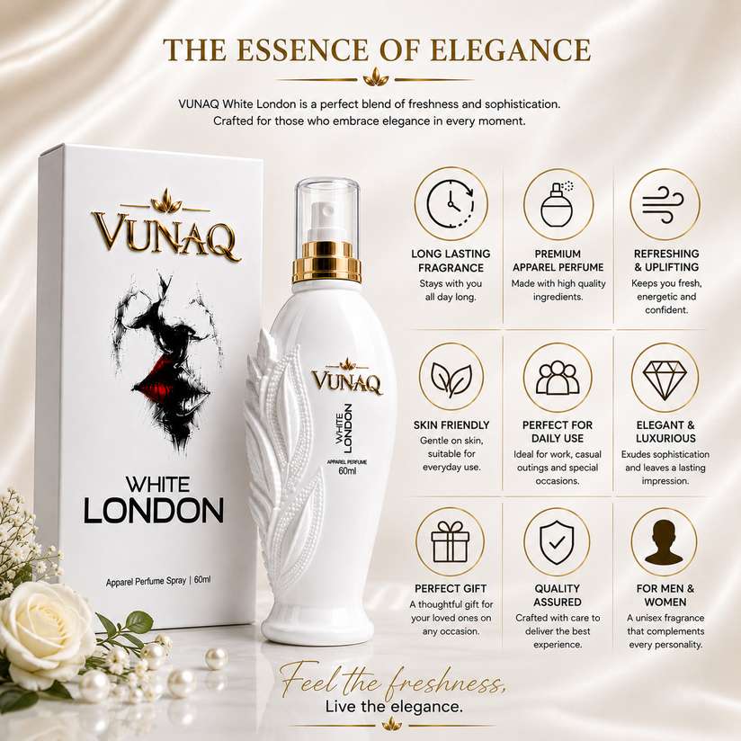 Shopsy VUNAQ White London Perfume Spray 60ml Unisex Eau de Parfum - Image 3