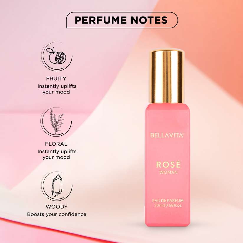 Bellavita Rose Women Perfume|Fruity, Floral Woody Notes|Long
