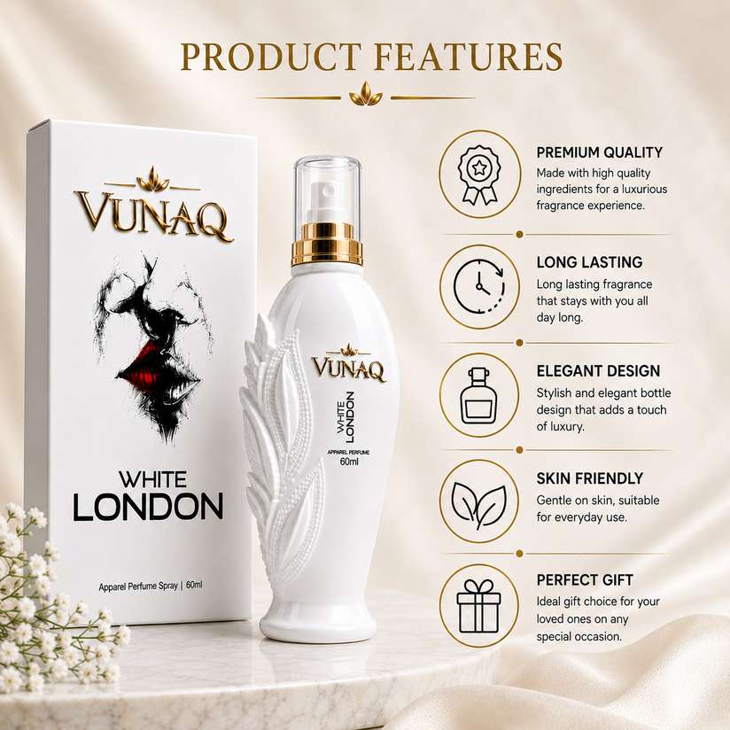 Shopsy VUNAQ White London Perfume Spray 60ml Unisex Eau de Parfum - Image 6