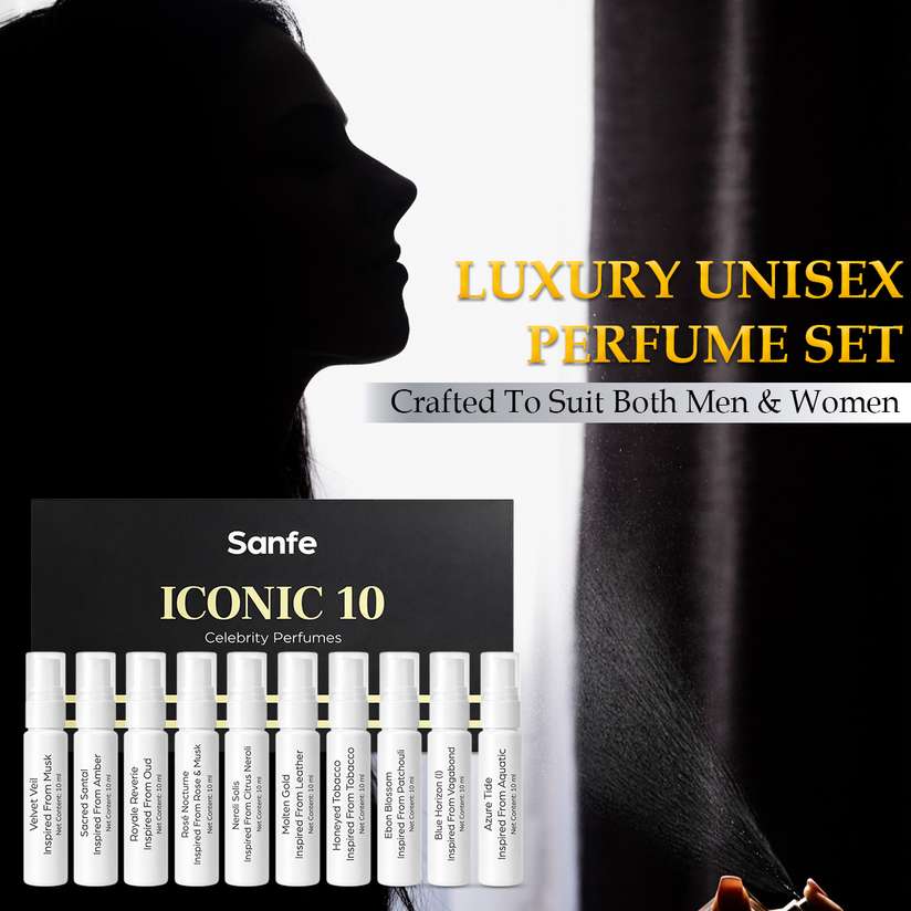 Shopsy Sanfe Iconic 10 Celebrity Perfume Gift Set 100ml - Image 5
