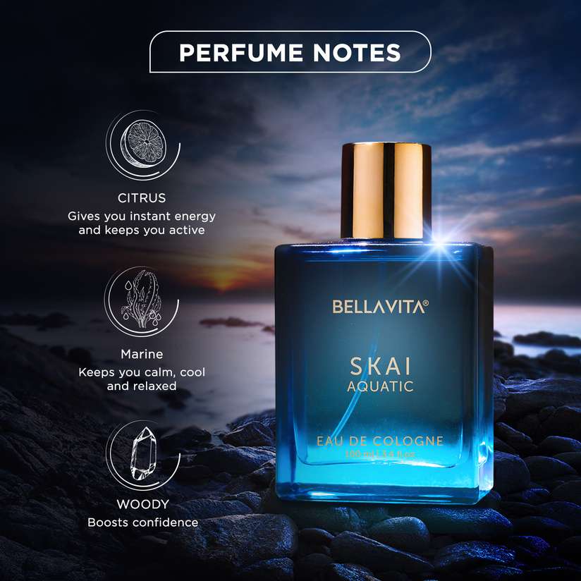 Bellavita SKAI AQUATIC Perfume For Men Women Eau de Cologne, with Musky  Fresh Scent Eau de Cologne 100 ml
