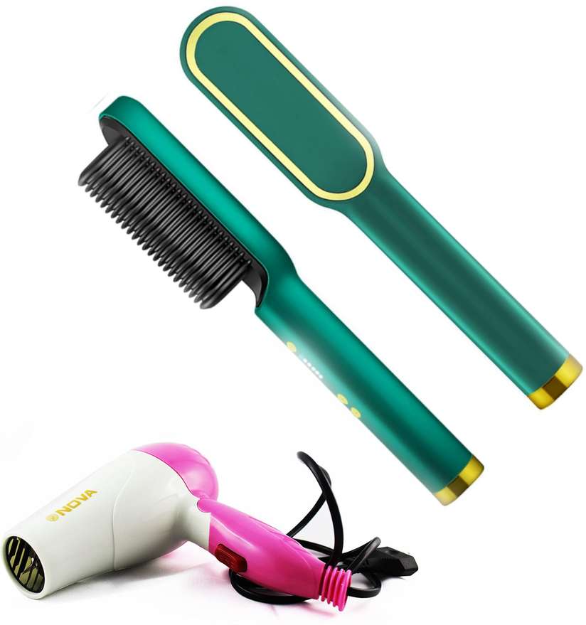 STYLATHON Fast Heating Hair Straightening Iron with hair dryer - Main Image