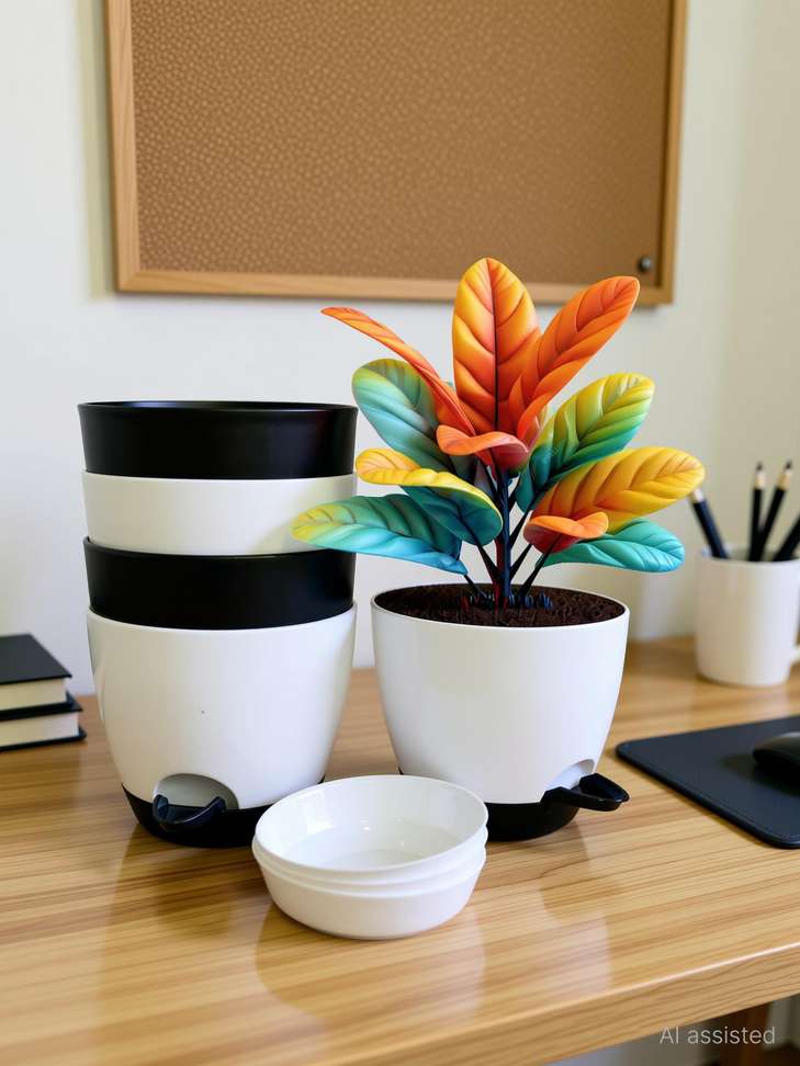 Shopsy TechHark Self Watering Pots Set for Home Decoration - Image 2