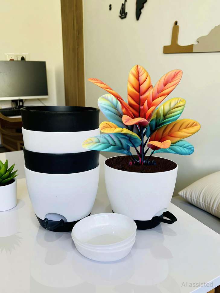 Shopsy TechHark Self Watering Pots Set for Home Decoration - Image 3