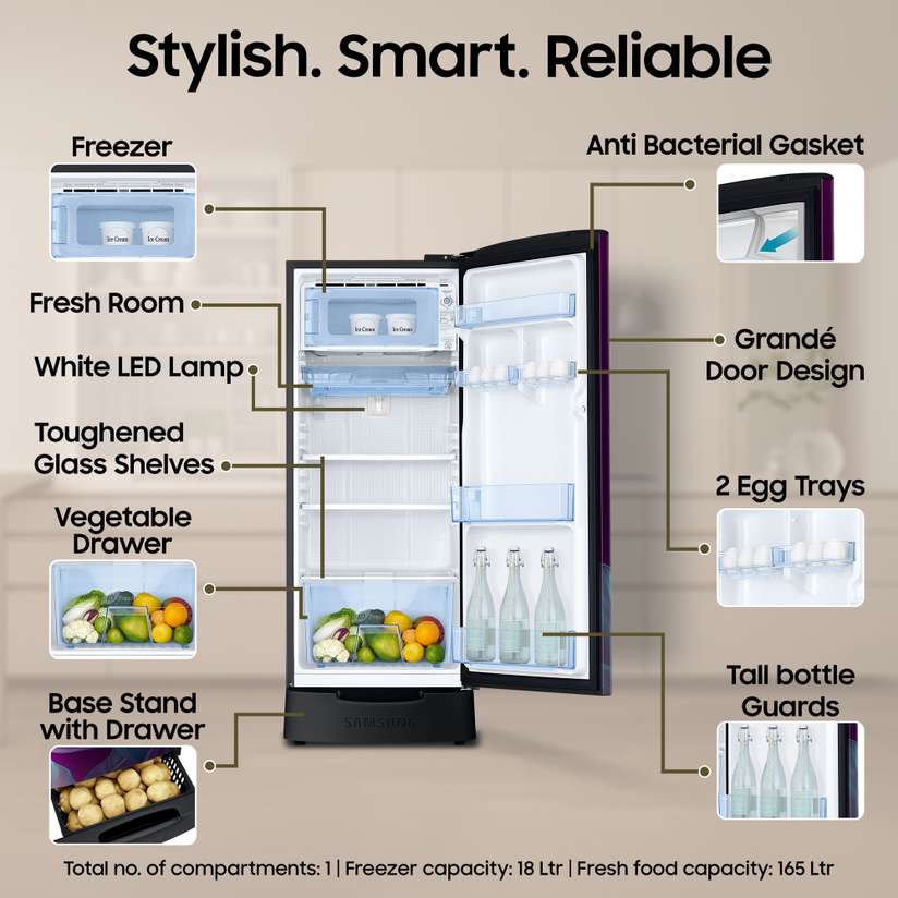 Shopsy Samsung 183L Direct Cool Single Door Refrigerator 4 Star - Image 6