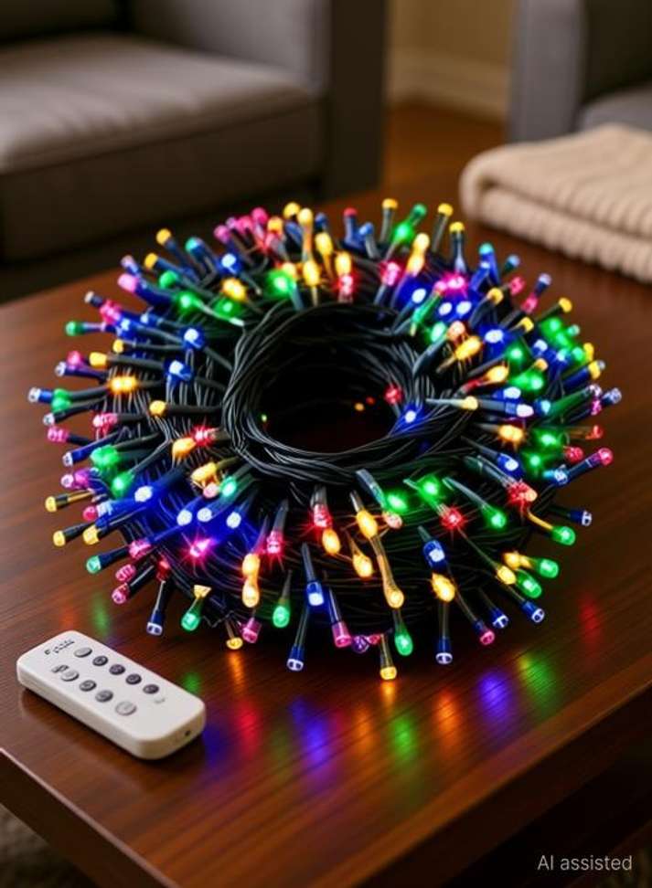 Aj Enterprises 400 LEDs 50.8 m Multicolor Color Changing, Flickering, Steady String Rice Lights Price in India - Buy Aj Enterprises 400 LEDs 50.8 m Multicolor Color Changing, Flickering, Steady String Rice Lights online at Shopsy.in - Image 2
