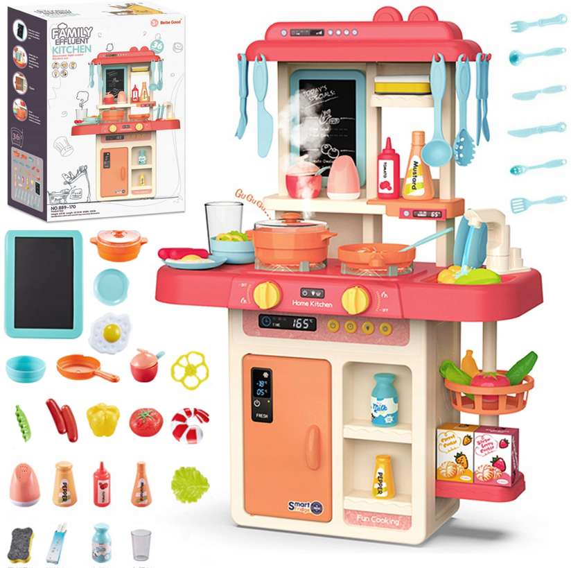 Shopsy himanshu tex 42-Piece Kids Kitchen Set with Smoke, Music & - Image 2