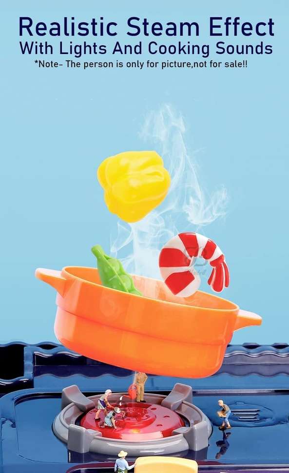 Shopsy himanshu tex 42-Piece Kids Kitchen Set with Smoke, Music & - Image 4