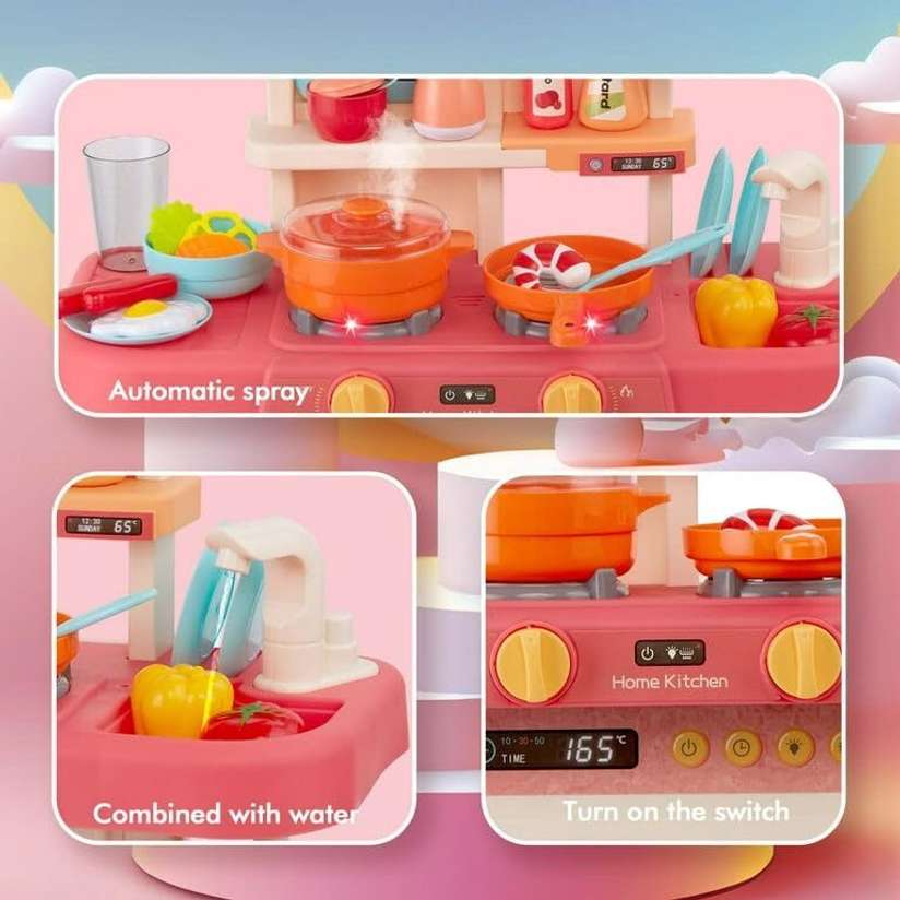 Shopsy himanshu tex 42-Piece Kids Kitchen Set with Smoke, Music & - Image 6