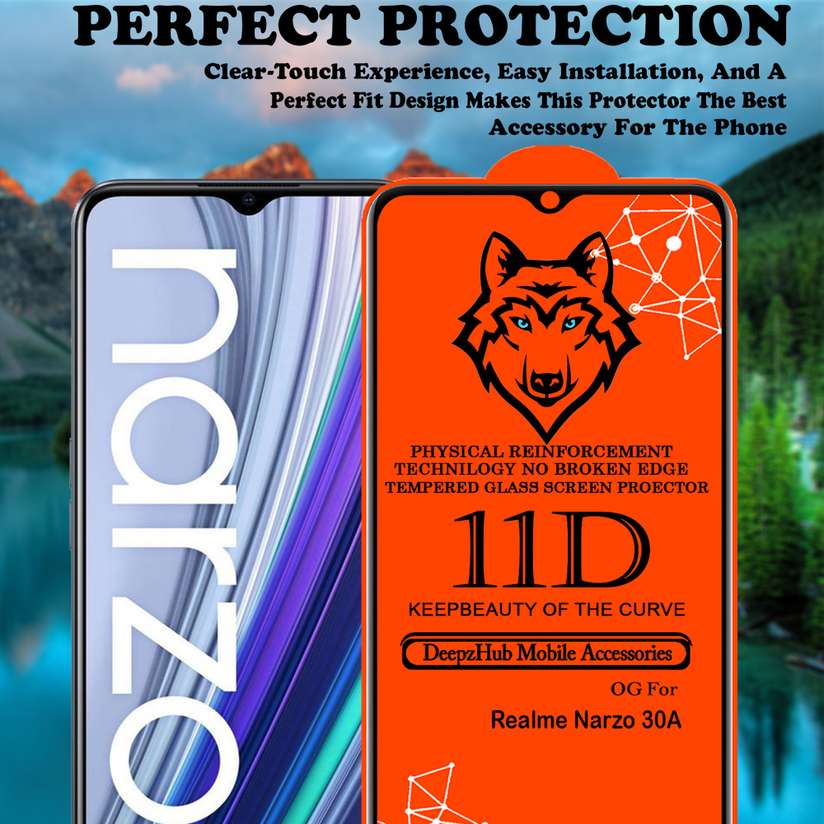 DeepzHub Edge To Edge Tempered Glass for Realme Narzo 30A Price in