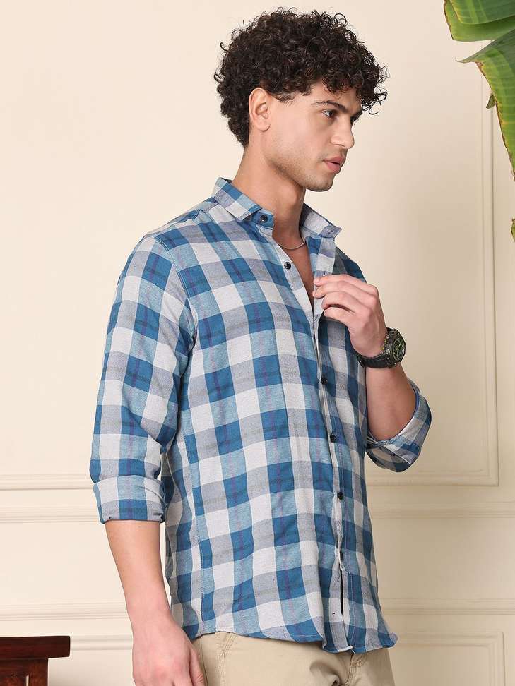 Shopsy METRONAUT Men Solid Casual Blue Shirt - Image 6